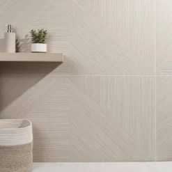 Luxury Ribbed Ash 23.62 in. x 47.24 in. Matte Porcelain Wall Tile (15.49 sq. ft./Case) by Ivy Hill Tile -The Elite Tile Sales Store ash ivy hill tile porcelain tile ext3rd107435 76 1000