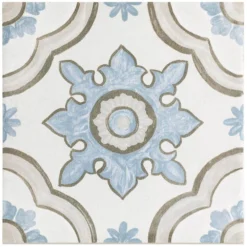 Valencia Basma Encaustic 8 in. x 8 in. x 9mm Matte Porcelain Floor and Wall Tile (26 pieces / 11.19 sq. ft. / box) by Ivy Hill Tile -The Elite Tile Sales Store basma ivy hill tile porcelain tile ext3rd100971 1d 1000