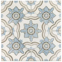 Valencia Basma Encaustic 8 in. x 8 in. x 9mm Matte Porcelain Floor and Wall Tile (26 pieces / 11.19 sq. ft. / box) by Ivy Hill Tile -The Elite Tile Sales Store basma ivy hill tile porcelain tile ext3rd100971 a0 1000