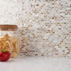 Baroque Pearls Mini Brick 12 in. x 12 in. Pearl Glass Mosaic Floor and Wall Tile by Ivy Hill Tile -The Elite Tile Sales Store beige cream ivy hill tile glass tile ext3rd102039 44 1000