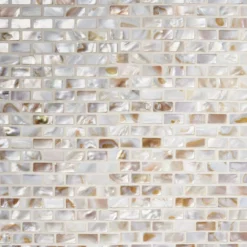 Baroque Pearls Mini Brick 12 in. x 12 in. Pearl Glass Mosaic Floor and Wall Tile by Ivy Hill Tile
