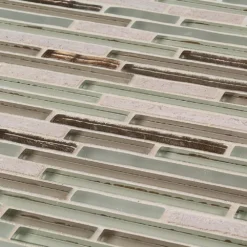 Golden Horizon Beige/Cream 11.5 in. x 11.625 in. Interlocking Glass/Stone/Metal Wall Mosaic Tile (9.32 sq. ft./Case) by Jeffrey Court -The Elite Tile Sales Store beige cream jeffrey court glass tile 99556 1d 1000