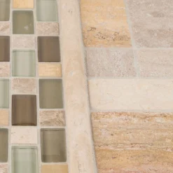 Brick Medley Beige 11.875 in. x 11.875 in. Honed Travertine Wall and Floor Mosaic Tile (0.979 sq. ft./Each) by Jeffrey Court -The Elite Tile Sales Store beige cream jeffrey court mosaic tile 99036 a0 1000