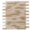 Cottage Ridge Mini Brick Beige 9.75 in. x 12 in. Interlocking Glass/Travertine Mosaic Tile (8.12 sq. ft./Case) by Jeffrey Court