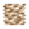 Honey Onyx Brick Beige 11.625 in. x 11.625 in. Interlocking Mixed Glass and Onyx Wall Mosaic Tile (9.38 sq. ft./Case) by Jeffrey Court