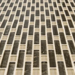 Sphynx Beige 12.125 in. x 10.75 in. Interlocking Glossy Glass Mosaic Tile (9.05 sq. ft./Case) by Jeffrey Court -The Elite Tile Sales Store beige jeffrey court glass tile 99569 1d 1000