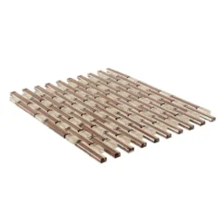 Sphynx Beige 12.125 in. x 10.75 in. Interlocking Glossy Glass Mosaic Tile (9.05 sq. ft./Case) by Jeffrey Court -The Elite Tile Sales Store beige jeffrey court glass tile 99569 40 1000