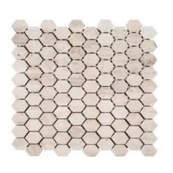 Travertine Constellation Beige 10.875 in. x 11.75 in. Hexagon Honed Travertine Wall and Floor Mosaic Tile by Jeffrey Court