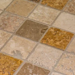 Travertine Medley 12 in. x 12 in. Cream/ Taupe Honed Travertine Wall and Floor Mosaic Tile (1 Sq.Ft./Each) by Jeffrey Court -The Elite Tile Sales Store beige jeffrey court mosaic tile 83016 fa 1000