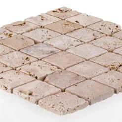 Light Travertine Beige 12 in. x 12 in. Honed Travertine Wall and Floor Mosaic Tile (10 sq. ft./Case) by Jeffrey Court -The Elite Tile Sales Store beige jeffrey court mosaic tile 99103 40 1000