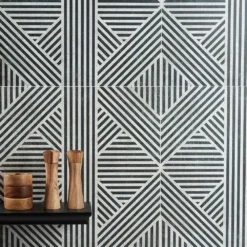 Astoria Black and White 24 in. x 24 in. Matte Porcelain Floor and Wall Tile (4 Pieces, 15.49 sq. ft./Case) by Ivy Hill Tile -The Elite Tile Sales Store black and white ivy hill tile porcelain tile ext3rd104868 c3 1000