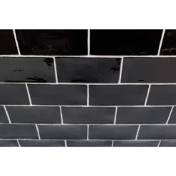 Catalina Black 3 in. x 6 in. Polished Ceramic Subway Wall Tile (5.38 sq.ft./case) by Ivy Hill Tile -The Elite Tile Sales Store black ivy hill tile ceramic tile ext3rd101722 44 1000