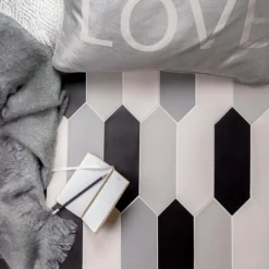 Russell Black 4 in. x 12 in. Matte Porcelain Picket Floor and Wall Tile (10.76 sq. ft./Case) by Ivy Hill Tile -The Elite Tile Sales Store black ivy hill tile porcelain tile ext3rd101544 1d 1000