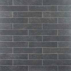 Sanskrit Black 3.89 in. x 19.37 in. Matte Porcelain Floor and Wall Tile (7.85 sq. ft./Case) by Ivy Hill Tile