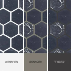 Midnight Hex Black 10.875 in. x 9.5 in. Honed Marble Wall and Floor Mosaic Tile (0.717 sq. ft./Each) by Jeffrey Court -The Elite Tile Sales Store black jeffrey court marble tile 95878 1d 1000