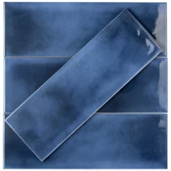 Piston Camp Blue 4 in. x 12 in. 7mm Glazed Ceramic Subway Wall Tile (34-piece 10.97 sq. ft. / box) by Ivy Hill Tile -The Elite Tile Sales Store blue ivy hill tile ceramic tile ext3rd100507 40 1000