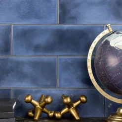 Piston Camp Blue 4 in. x 12 in. 7mm Glazed Ceramic Subway Wall Tile (34-piece 10.97 sq. ft. / box) by Ivy Hill Tile -The Elite Tile Sales Store blue ivy hill tile ceramic tile ext3rd100507 a0 1000