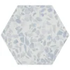 Fusion Hex Blue Terrazzo 9.13 in. x 10.51 in. Matte Porcelain Floor and Wall Tile (8.07 sq.ft. / Case) by Ivy Hill Tile