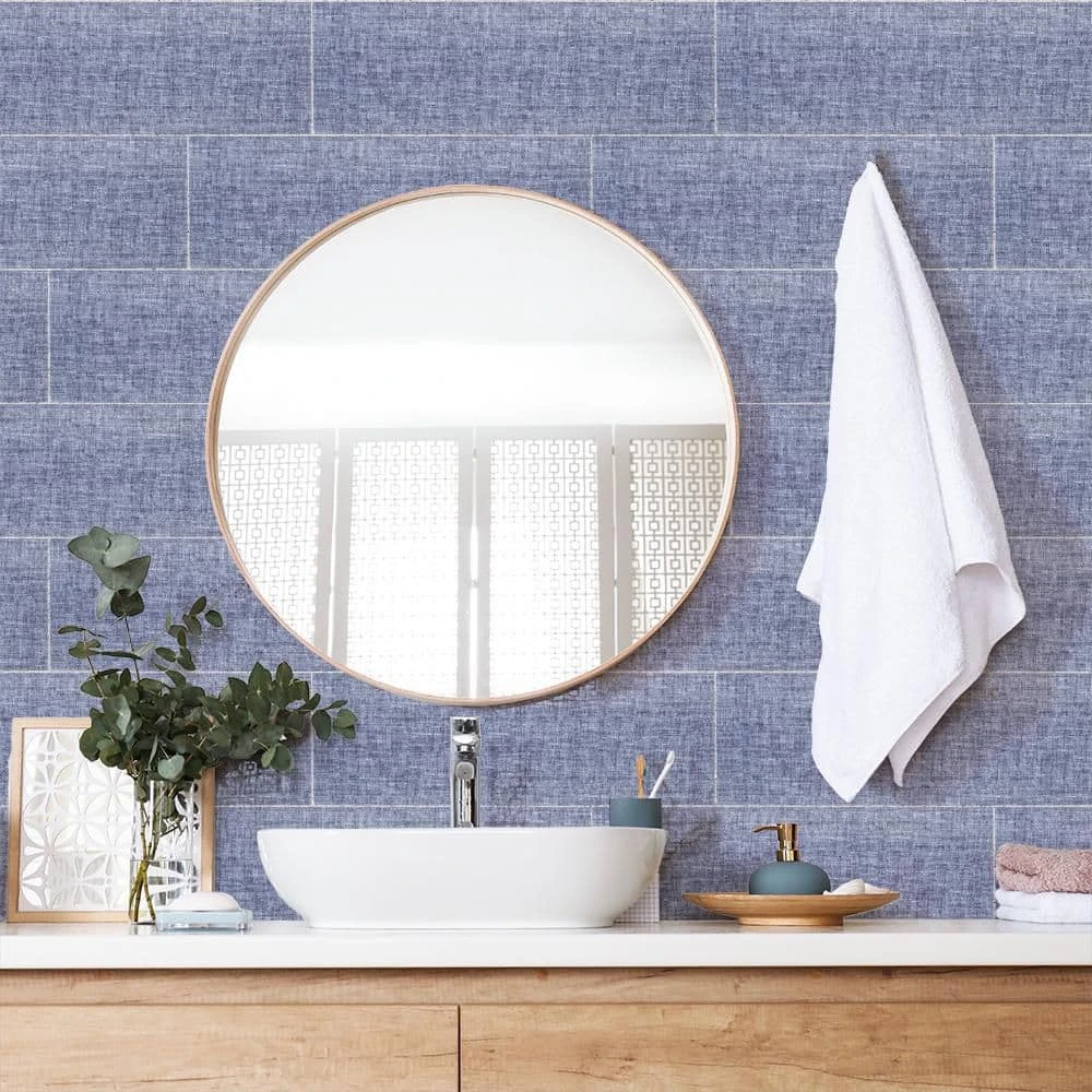 Midnight Fibers Blue 6 in. x 18 in. Glossy Ceramic Wall Tile (12.75 sq. ft. / case) by Jeffrey Court 6 Midnight Fibers Blue 6 in. x 18 in. Glossy Ceramic Wall Tile (12.75 sq. ft. / case) by Jeffrey Court - Image 4