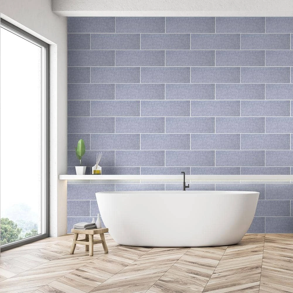 Midnight Fibers Blue 6 in. x 18 in. Glossy Ceramic Wall Tile (12.75 sq. ft. / case) by Jeffrey Court 4 Midnight Fibers Blue 6 in. x 18 in. Glossy Ceramic Wall Tile (12.75 sq. ft. / case) by Jeffrey Court - Image 2