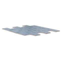 Beverly Blue Bevel 12.375 in. x 12 in. Interlocking Glossy Ceramic Mosaic Tile (10.31 sq. ft./Case) by Jeffrey Court -The Elite Tile Sales Store blue jeffrey court ceramic tile 96780 40 1000