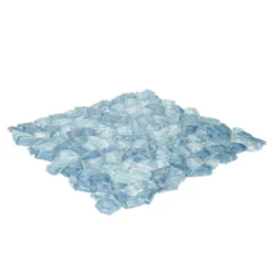 Seaglass Pebble Blue 11.875 in. x 11.875 in. Glossy Glass Mosaic Tile (0.979 sq. ft./Each) by Jeffrey Court -The Elite Tile Sales Store blue jeffrey court glass tile 95709 40 1000