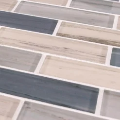 New Moon Blue 11.875 in. x 11.625 in. Interlocking Glossy Glass Mosaic Tile (14.38 sq. ft./Case) by Jeffrey Court -The Elite Tile Sales Store blue jeffrey court glass tile 95993 40 1000 1