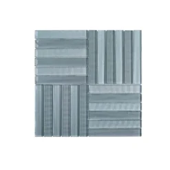 Downtown Parquet Blue 11.625 in. x 11.625 in. Parquet Glass Mosaic Tile (9.38 sq. ft./Case) by Jeffrey Court