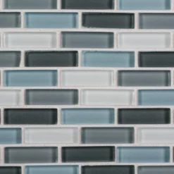 Malibu Breeze Blue 9.75 in. x 11.875 in. Interlocking Glossy Glass Mosaic Tile (0.804 sq. ft./Each) by Jeffrey Court