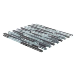 Blue Zephyr Pencil 11.875 in. x 11.125 in. Interlocking Gloss Glass Wall Mosaic Tile (9.17 sq. ft./Case) by Jeffrey Court -The Elite Tile Sales Store blue jeffrey court glass tile 99172 40 1000