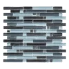 Blue Zephyr Pencil 11.875 in. x 11.125 in. Interlocking Gloss Glass Wall Mosaic Tile (9.17 sq. ft./Case) by Jeffrey Court -The Elite Tile Sales Store blue jeffrey court glass tile 99172 64 1000