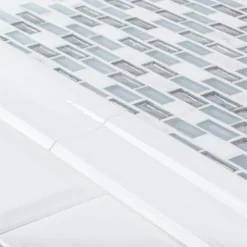 Alaskan Chill Blue 11.5 in. x 11.625 in. Interlocking Mixed Glass and Stone Mosaic Tile (14.83 sq. ft./Case) by Jeffrey Court -The Elite Tile Sales Store blue jeffrey court glass tile 99394 a0 1000