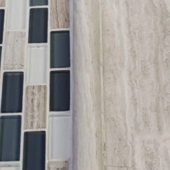 Dolphin Tail Blue 9.75 in. x 11.875 in. Interlocking Gloss Glass and Natural Stone Mosaic Wall Tile (12.06 sq. ft./Case) by Jeffrey Court -The Elite Tile Sales Store blue jeffrey court glass tile 99492 a0 1000