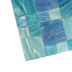 Aqua Blue Sky French Pattern 11.62 in. x 11-3/4 in. x 5 mm Glass Mosaic Tile by Ivy Hill Tile -The Elite Tile Sales Store blue sky ivy hill tile glass tile ext3rd104496 4f 1000