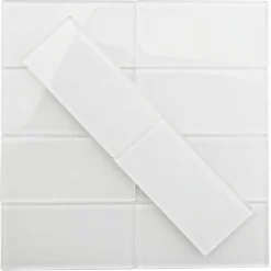 Contempo Bright White 3 in. x 6 in. x 8 mm Polished Glass Subway Floor and Wall Tile (32 pieces 4 sq.ft./Box) by Ivy Hill Tile 14 Contempo Bright White 3 in. x 6 in. x 8 mm Polished Glass Subway Floor and Wall Tile (32 pieces 4 sq.ft./Box) by Ivy Hill Tile -The Elite Tile Sales Store bright white ivy hill tile glass tile ext3rd100937 1f 1000