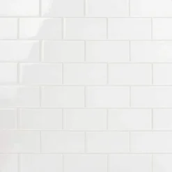 Contempo Bright White 3 in. x 6 in. x 8 mm Polished Glass Subway Floor and Wall Tile (32 pieces 4 sq.ft./Box) by Ivy Hill Tile