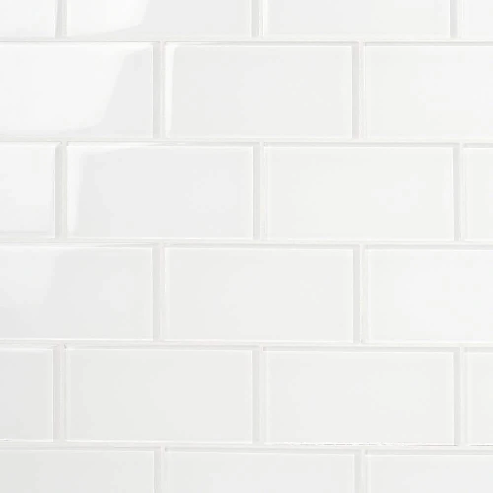 Contempo Bright White 3 in. x 6 in. x 8 mm Polished Glass Subway Floor and Wall Tile (32 pieces 4 sq.ft./Box) by Ivy Hill Tile 5 Contempo Bright White 3 in. x 6 in. x 8 mm Polished Glass Subway Floor and Wall Tile (32 pieces 4 sq.ft./Box) by Ivy Hill Tile - Image 3