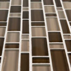 Heritage Cold Pencil Brown 11 in. x 11.75 in. Interlocking Gloss Glass Wall Mosaic Tile (8.97 sq. ft./Case) by Jeffrey Court 11 Heritage Cold Pencil Brown 11 in. x 11.75 in. Interlocking Gloss Glass Wall Mosaic Tile (8.97 sq. ft./Case) by Jeffrey Court -The Elite Tile Sales Store brown jeffrey court glass tile 99526 1d 1000