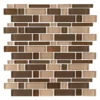 Heritage Cold Pencil Brown 11 in. x 11.75 in. Interlocking Gloss Glass Wall Mosaic Tile (8.97 sq. ft./Case) by Jeffrey Court