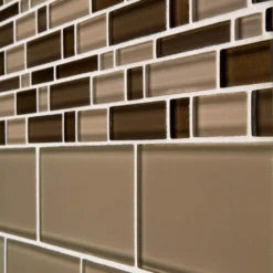 Heritage Cold Pencil Brown 11 in. x 11.75 in. Interlocking Gloss Glass Wall Mosaic Tile (8.97 sq. ft./Case) by Jeffrey Court 10 Heritage Cold Pencil Brown 11 in. x 11.75 in. Interlocking Gloss Glass Wall Mosaic Tile (8.97 sq. ft./Case) by Jeffrey Court -The Elite Tile Sales Store brown jeffrey court glass tile 99526 a0 1000