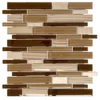 Gold Drop Brown 10.75 in. x 11.75 in. Interlocking Gloss Glass and Matte Metal Mosaic Tile (8.77 sq. ft./Case) by Jeffrey Court -The Elite Tile Sales Store brown jeffrey court glass tile 99795 64 1000