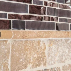 Noce Brown .75 in. x 12 in. Honed Travertine Wall Pencil Tile (1 Linear Foot) by Jeffrey Court -The Elite Tile Sales Store brown jeffrey court tile trim 99021 1d 1000