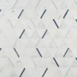 Zandara Calacatta Azul 13.6 in. x 23.6 in. Polished Marble Floor and Wall Mosaic Tile (2.22 sq. ft./Each) by Ivy Hill Tile