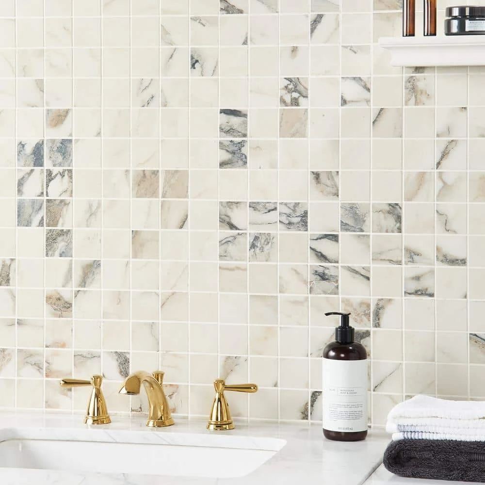 Saroshi Calacatta Rustico 11.81 in. x 11.81 in. Matte Porcelain Floor and Wall Mosaic Tile (0.96 sq. ft./Each) by Ivy Hill Tile 7 Saroshi Calacatta Rustico 11.81 in. x 11.81 in. Matte Porcelain Floor and Wall Mosaic Tile (0.96 sq. ft./Each) by Ivy Hill Tile - Image 5