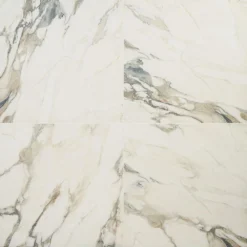 Saroshi Calacatta Rustico 23.62 in. x 23.62 in. Matte Marble Look Porcelain Floor and Wall Tile (15.5 sq. ft./Case) by Ivy Hill Tile