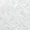 White Carrara Herringbone 12 in. x 12 in. 10mm Polished Marble Stone Mosaic Wall Tile (1 sq. ft.) by Ivy Hill Tile -The Elite Tile Sales Store carrara ivy hill tile marble tile ext3rd104818 64 1000