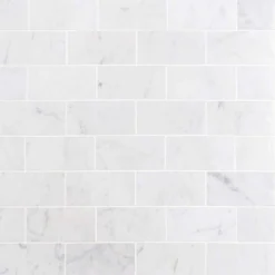 White Carrara 3 in. x 6 in. x 9mm Polished Marble Subway Tile (40 pieces / 5 sq. ft. / box) by Ivy Hill Tile 15 White Carrara 3 in. x 6 in. x 9mm Polished Marble Subway Tile (40 pieces / 5 sq. ft. / box) by Ivy Hill Tile -The Elite Tile Sales Store carrara ivy hill tile marble tile ext3rd104819 66 1000