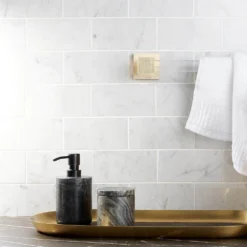 White Carrara 3 in. x 6 in. x 9mm Polished Marble Subway Tile (40 pieces / 5 sq. ft. / box) by Ivy Hill Tile 14 White Carrara 3 in. x 6 in. x 9mm Polished Marble Subway Tile (40 pieces / 5 sq. ft. / box) by Ivy Hill Tile -The Elite Tile Sales Store carrara ivy hill tile marble tile ext3rd104819 a0 1000