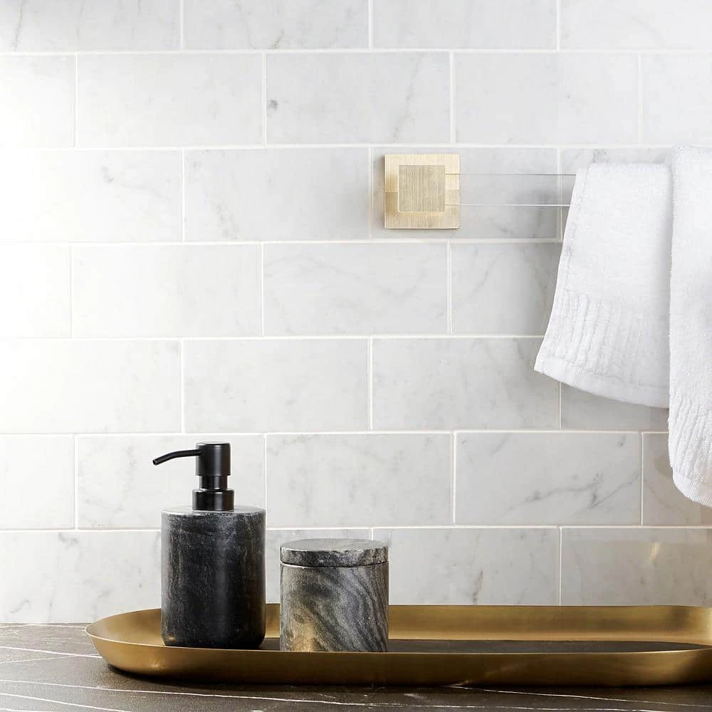 White Carrara 3 in. x 6 in. x 9mm Polished Marble Subway Tile (40 pieces / 5 sq. ft. / box) by Ivy Hill Tile 6 White Carrara 3 in. x 6 in. x 9mm Polished Marble Subway Tile (40 pieces / 5 sq. ft. / box) by Ivy Hill Tile - Image 4