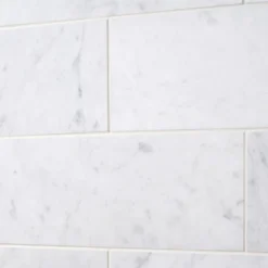 White Carrara 4 in. x 12 in. x 9mm Polished Marble Subway Tile (30 pieces / 10 sq. ft. / box) by Ivy Hill Tile -The Elite Tile Sales Store carrara ivy hill tile marble tile ext3rd104820 66 1000